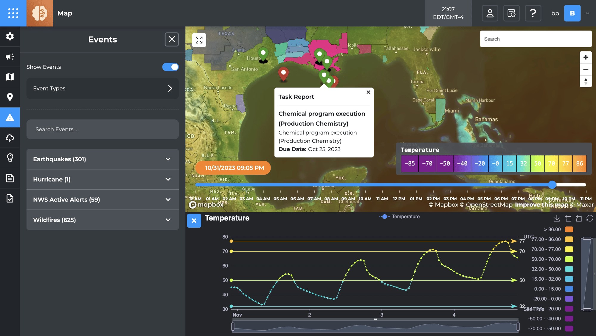Screenshot of the Disaster Tech Pratus platform