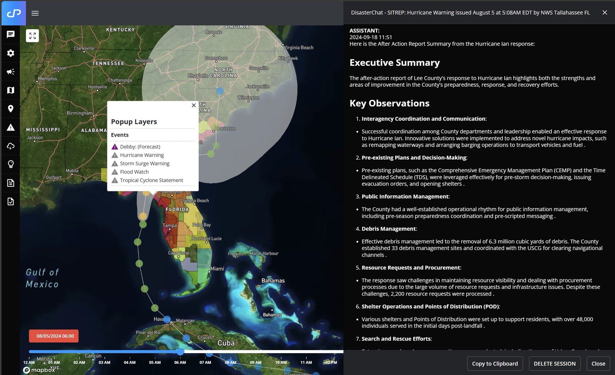 Hurricane Debby 2024 AI DisasterChat